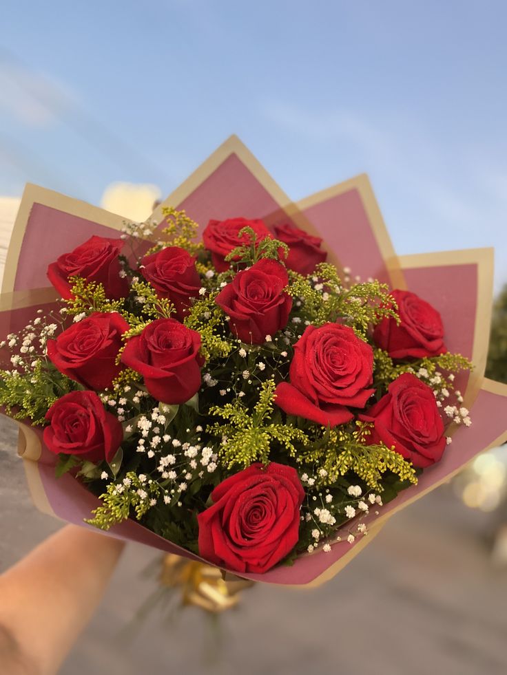 Docena de rosas rosas